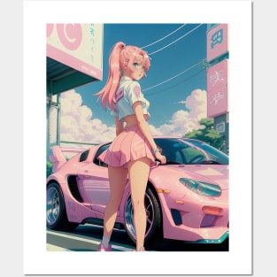 R34 Anime in Pink Style Posters and Art